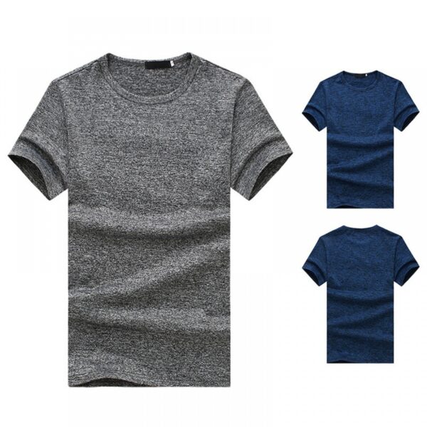 New Men's Plus Size Stretch Short Sleeve T-Shirt - Image 2