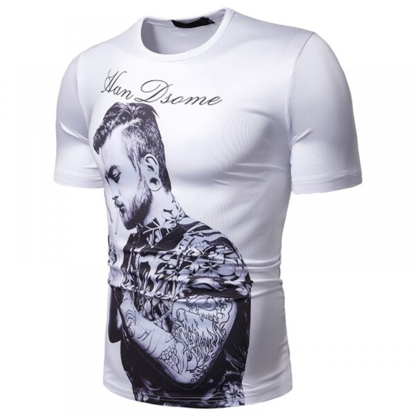 New Summer Men's Character Print Short-Sleeved T-Shirt - Image 2