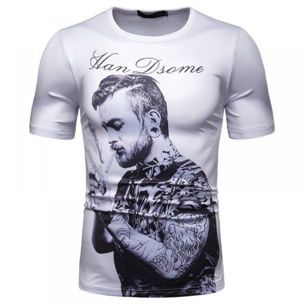 New Summer Men's Character Print Short-Sleeved T-Shirt - Image 4