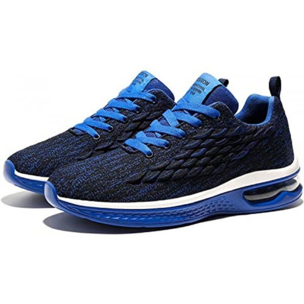 Running Shoes Men's Air Cushion Athletic Gym Tennis Shoes Sneakers Lightweight Walking Shoes Blue - Image 2