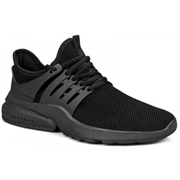 Men's Non Slip Gym Sneakers Lightweight Breathable Athletic Running Walking Tennis Shoes Black - Image 2