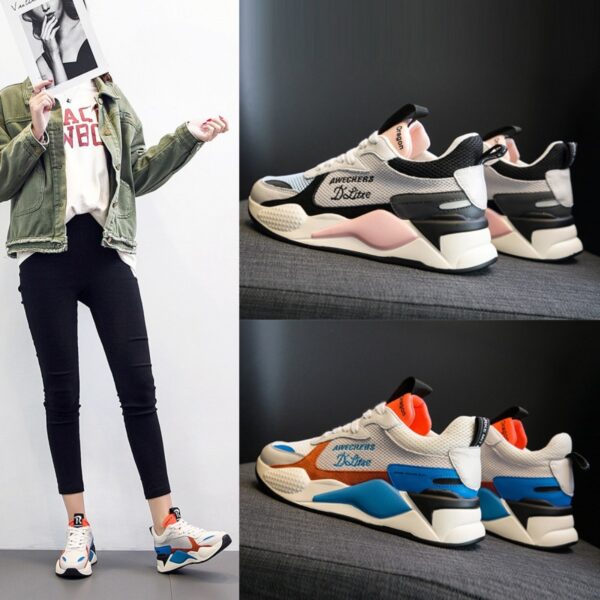 Women's New Shoes  Autumn Trend Net Shoes Breathable Thick-Soled Sports Shoes Running Shoes Casual Shoes Women