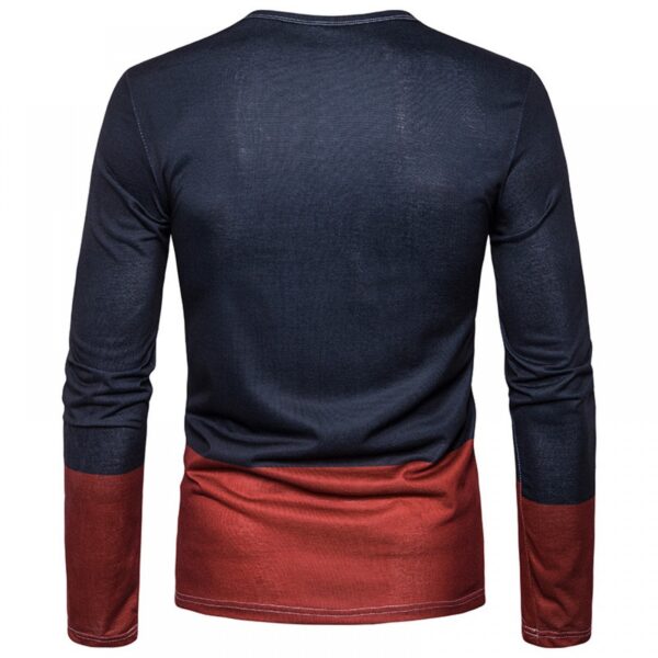 Autumn and Winter New Men's Fashion Santa Claus Hand-Held Color Stick Printing 3D Long-Sleeved T-Shirt - Image 3