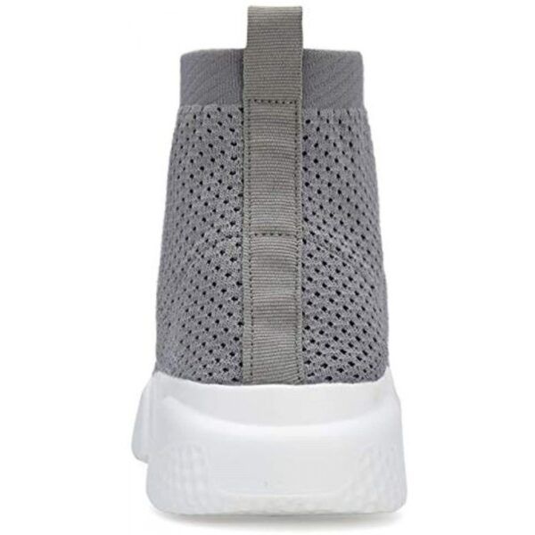 Men's Running Shoes Breathable Knit Slip On Sneakers Lightweight Athletic Shoes Casual Sports Shoes High Top Grey - Image 3