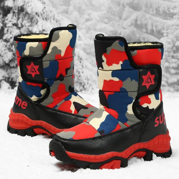 Boys' Boots Winter New Waterproof Cotton Boots Baby Warm Girls' Boots Children's Warm Snow Boots - Image 3