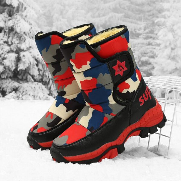 Boys' Boots Winter New Waterproof Cotton Boots Baby Warm Girls' Boots Children's Warm Snow Boots - Image 4