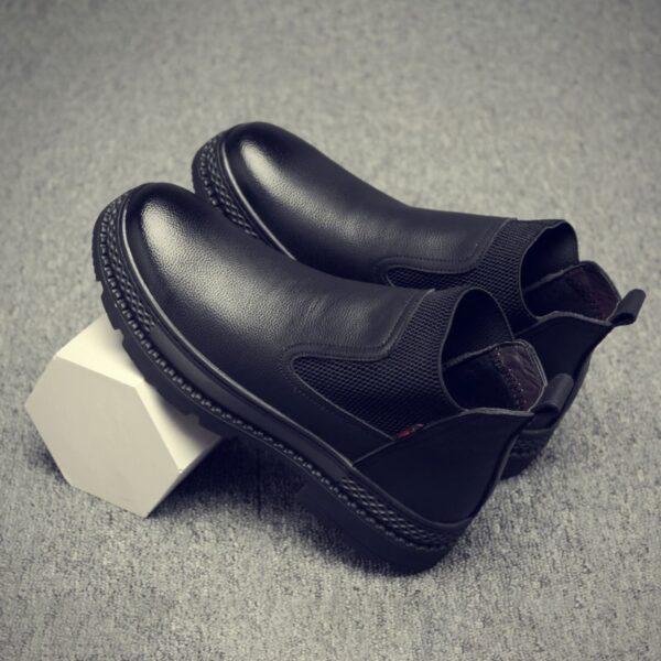 Men's Shoes Autumn High Top Leather Shoes Men's British Martin Boots Men's Leather Short Boots Leather Boots - Image 2