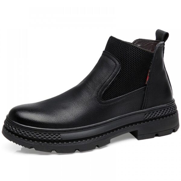 Men's Shoes Autumn High Top Leather Shoes Men's British Martin Boots Men's Leather Short Boots Leather Boots - Image 5