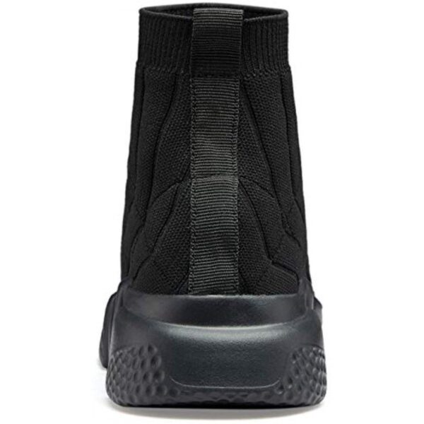Womens Walking Shoes Mens Slip-On Sneakers Breathable Lightweight Athletic Running Sneakers High Top All Black - Image 3