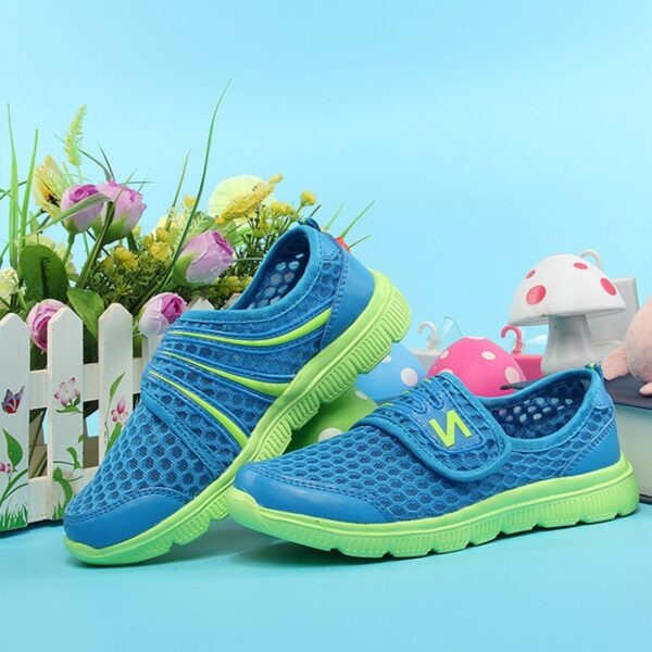 Summer Students New Children's Mesh Shoes Boys' Single Mesh Sports Shoes Girls' Breathable White - Image 2