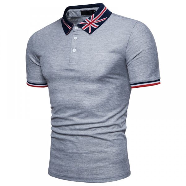 T-Shirt Men's Short-Sleeved Polo Shirts Solid Color Lapel T-Shirt Polo Shirt - Image 3