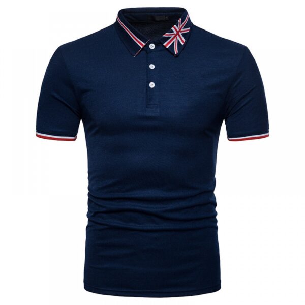 T-Shirt Men's Short-Sleeved Polo Shirts Solid Color Lapel T-Shirt Polo Shirt - Image 5
