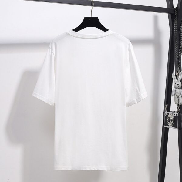 Extra Large Size Women's Fat Summer Short-Sleeved T-Shirt With Embroidery Loose Plus Size Top - Image 4
