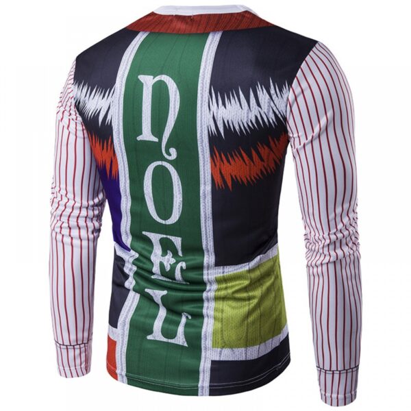 Hot Sale New Men's Personality Christmas Tree Letter Printing Round Neck Fake Two Pieces Of 3D Long-Sleeved T-Shirt - Image 2