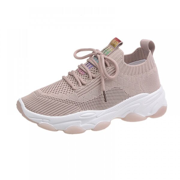 Spring And Summer New Flying Woven Women's Shoes Women's Sports Shoes Female Students Breathable Running Sneakers - Image 3