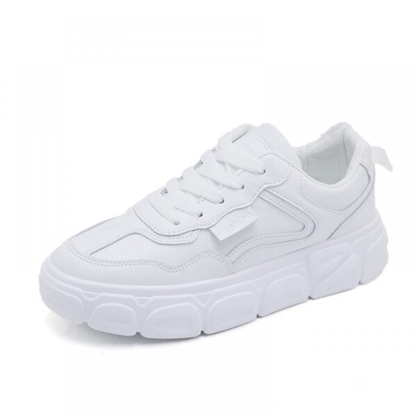 White Shoes Female Spring New Student Running Board Shoes Female Increased Sports Casual Shoes Laces - Image 5