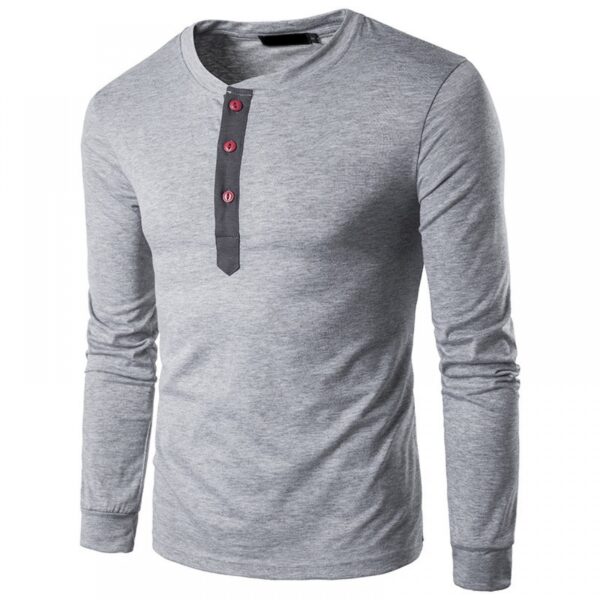 New Men's Long-Sleeved Round Neck Collar Mens T-Shirt Casual Bottoming Shirt