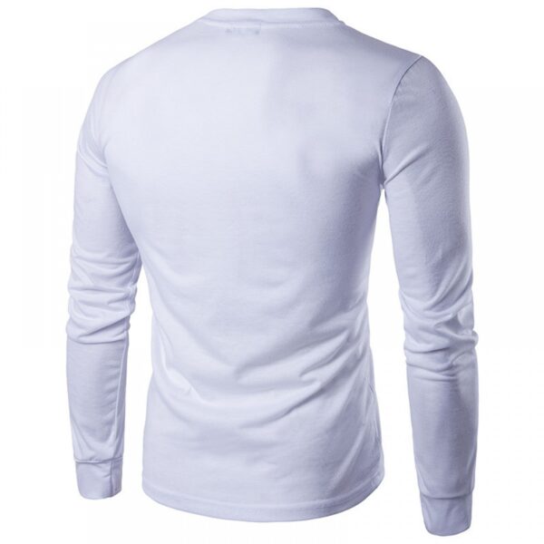 New Men's Long-Sleeved Round Neck Collar Mens T-Shirt Casual Bottoming Shirt - Image 3