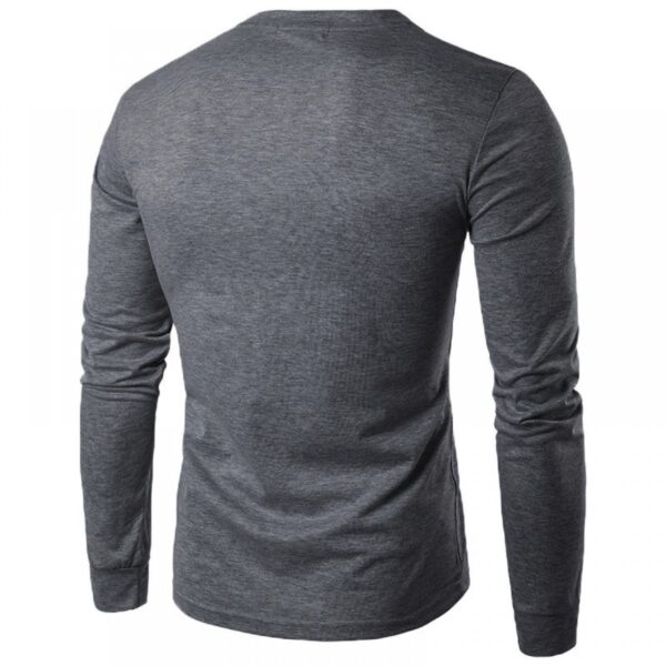 New Men's Long-Sleeved Round Neck Collar Mens T-Shirt Casual Bottoming Shirt - Image 5