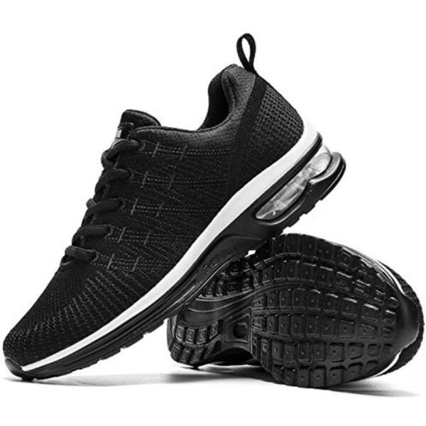 Running Shoes Men's Air Cushion Athletic Gym Tennis Shoes Sneakers Lightweight Walking Shoes Black - Image 3