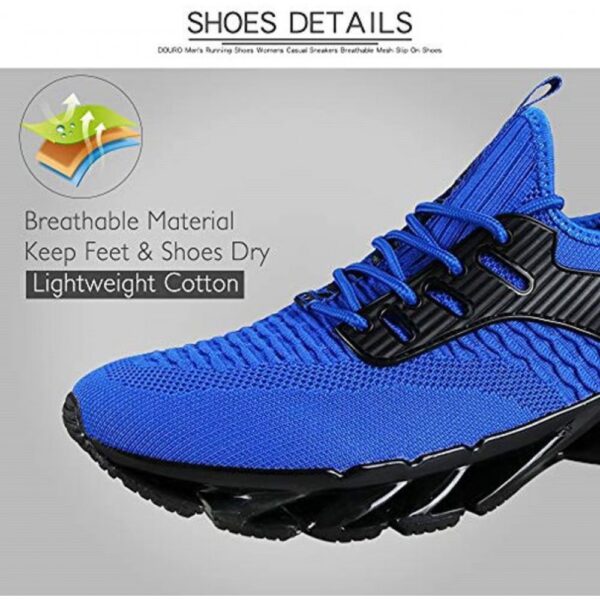 Mens Athletic Running Shoes Mesh Lightweight Sneakers Men's Gym Shoes Casual Tennis Sport Shoes for Workout Walking Blue - Image 3