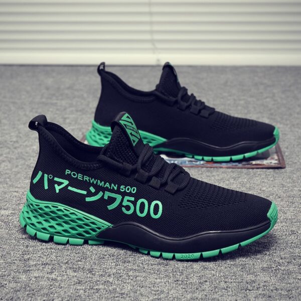 Men's Shoes Summer Breathable New Running Sports Shoes Flying Woven Mesh Trend Casual Mens Sneakers - Image 3
