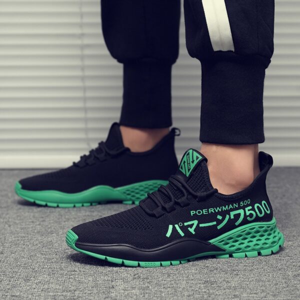 Men's Shoes Summer Breathable New Running Sports Shoes Flying Woven Mesh Trend Casual Mens Sneakers - Image 4