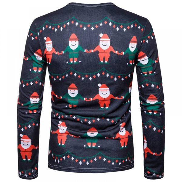 Fashion Christmas Printing Plus Size Long Sleeve T-Shirt - Image 3