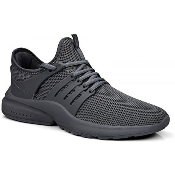 Men's Non Slip Gym Sneakers Lightweight Breathable Athletic Running Walking Tennis Shoes Grey - Image 2