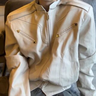 Men's Short Leather Jacket High-End Vintage Jacket