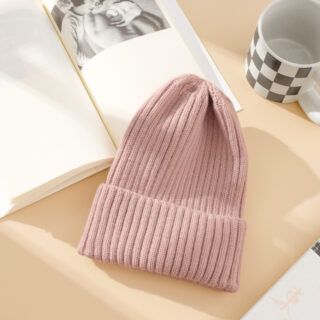 Pink Knitted Pullover Beanies