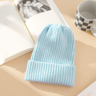 Blue Knitted Pullover Beanies