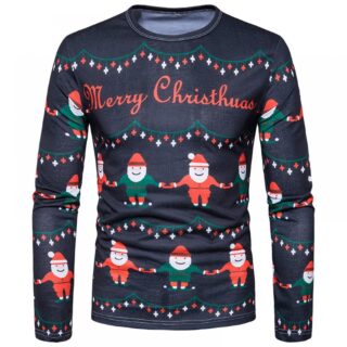 Autumn and Winter Fashion Christmas Digital Printing Plus Size Long Sleeve T-Shirt