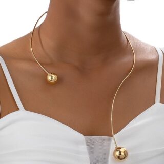 Asymmetrical Geometric Ball Necklace