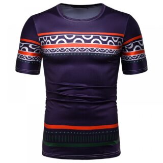 New Men's Fashion Digital Printing Round Neck Short Sleeve T-Shirt